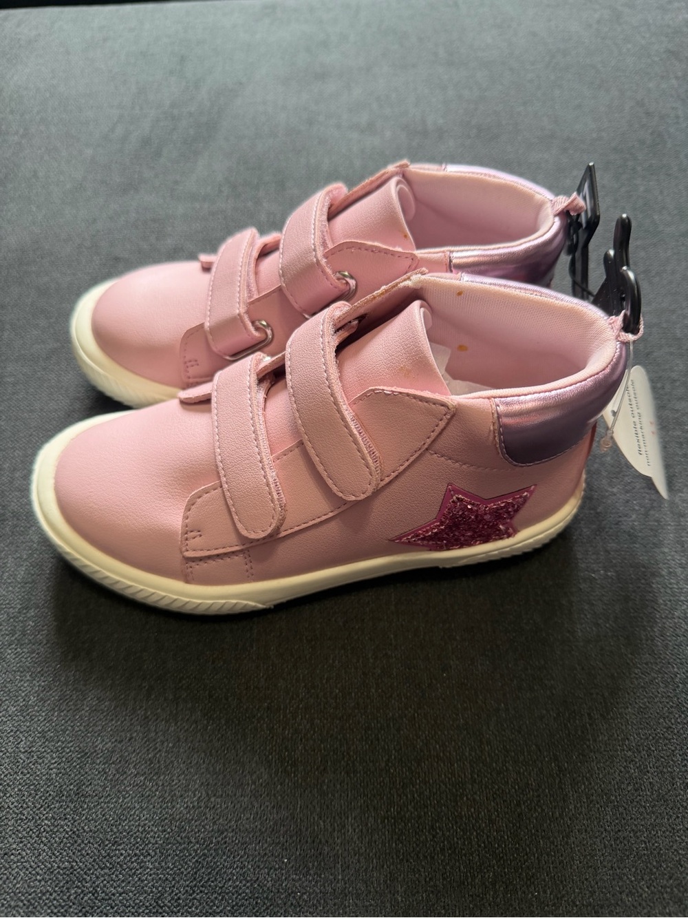 Pink High-Top Sneakers with Glitter Star